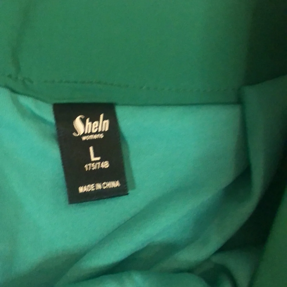 Never worn wide leg flair green dress pant with back zip detail - Picture 2 of 3